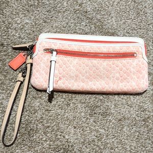 Coach Wallet - Double Zip Peach